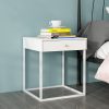 Modern Steel Nightstand with Drawer