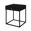 Modern Steel Nightstand with Drawer