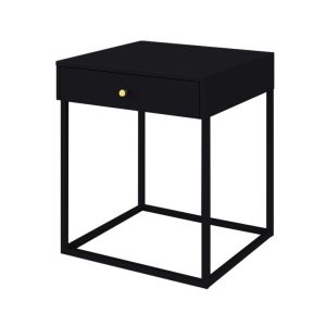 Modern Steel Nightstand with Drawer