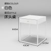 Modern Steel Nightstand with Drawer