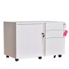Steel Mobile Pedestal Cabinet with Sliding Door and 3 Drawers