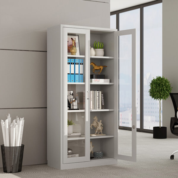 2-Door Grey Steel Office Filing Cabinet
