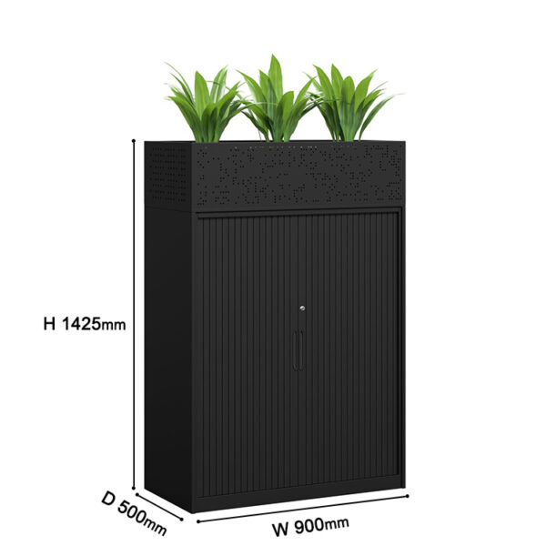 Planter File Cabinet with Sliding Doors