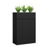 Planter File Cabinet with Sliding Doors