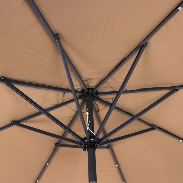 2.7M Solar Patio Umbrella with Lights