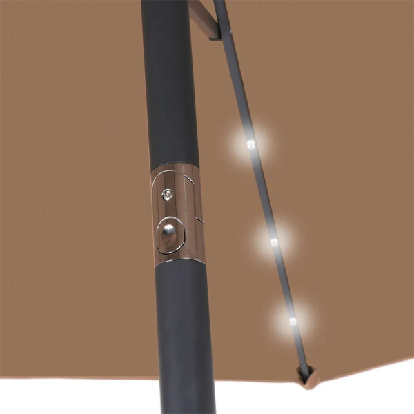 2.7M Solar Patio Umbrella with Lights