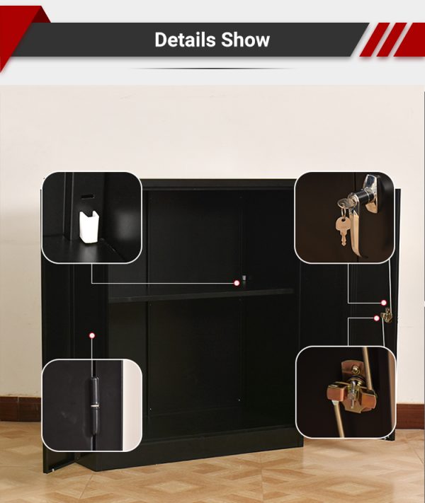2-Tier Steel File Cabinet with Lock