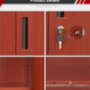 Wood Grain Filing Cabinet with Lock