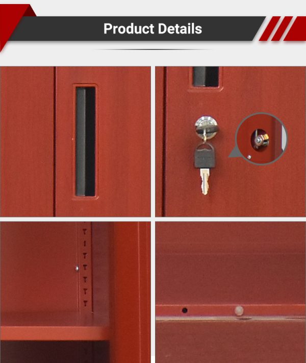 Wood Grain File Cabinet with Lock