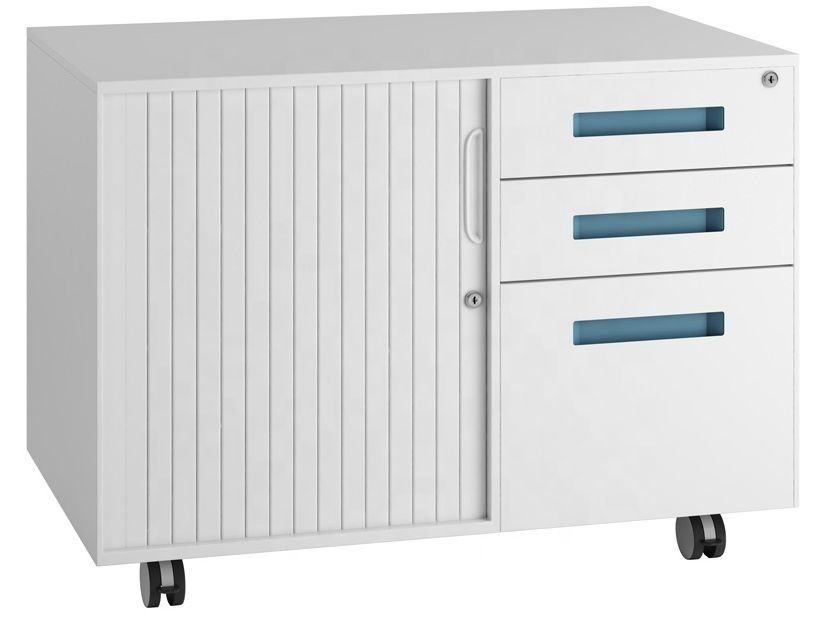 Steel Mobile Cabinet with Rolling Shutter and Drawers