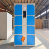 24-compartment smart electronic locker supporting 4G and Wi-Fi for remote control; customizable dimensions and colors.