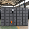 24-compartment smart electronic locker supporting 4G and Wi-Fi for remote control; customizable dimensions and colors.