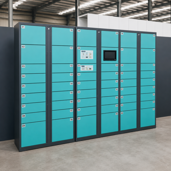 Smart parcel lockers-1 Main Cabinet + 2 Secondary cabinet Supports multiple languages