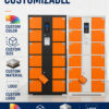 24-compartment smart electronic locker supporting 4G and Wi-Fi for remote control; customizable dimensions and colors.