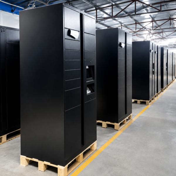 70d9eb1c-9984-4e Smart parcel delivery lockers-black express cabinet Supports 4G networks