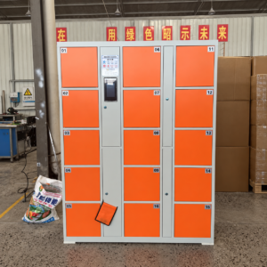 15-door Smart Locker, steel electronic-lock storage units,Customizable sizes and colors; local payment supported.