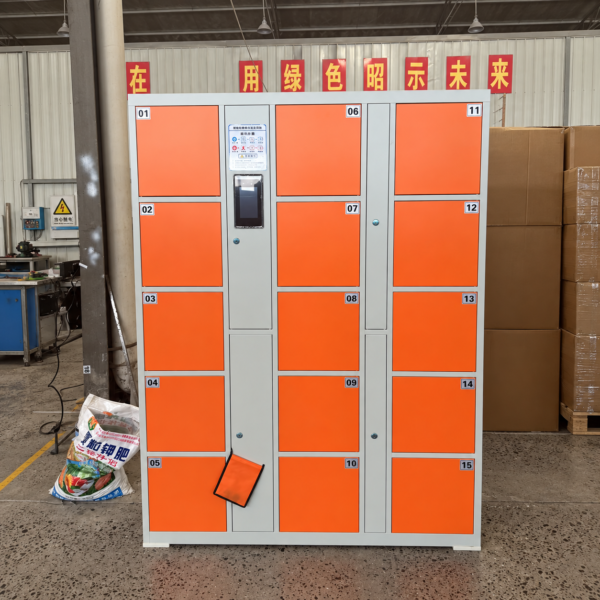 8625464f-ec6c-4d7 15-door Smart Locker, steel electronic-lock storage units,Customizable sizes and colors; local payment supported.