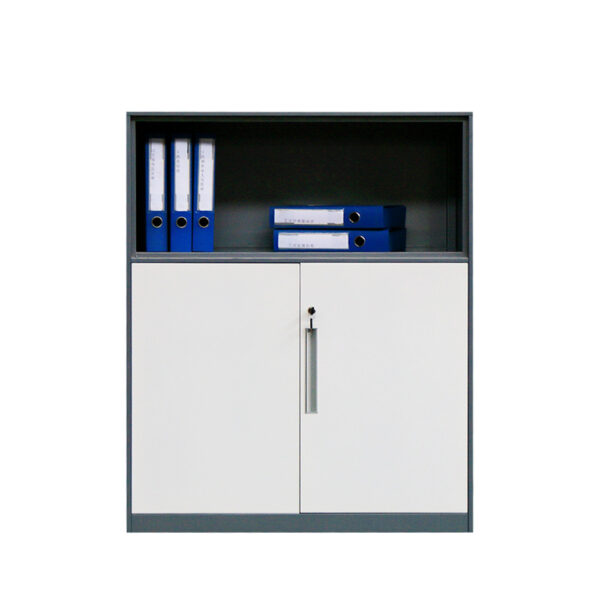 O1CN01MZLfCy2EW Modern Steel Office Storage Cabinet with Open Shelf and Lockable Doors