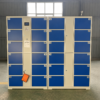 24-compartment smart electronic locker supporting 4G and Wi-Fi for remote control; customizable dimensions and colors.