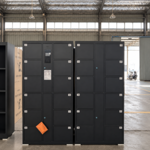 Smart lockers featuring 4G and Wi-Fi connectivity, remote control capabilities, and support for QR code and POS payments.