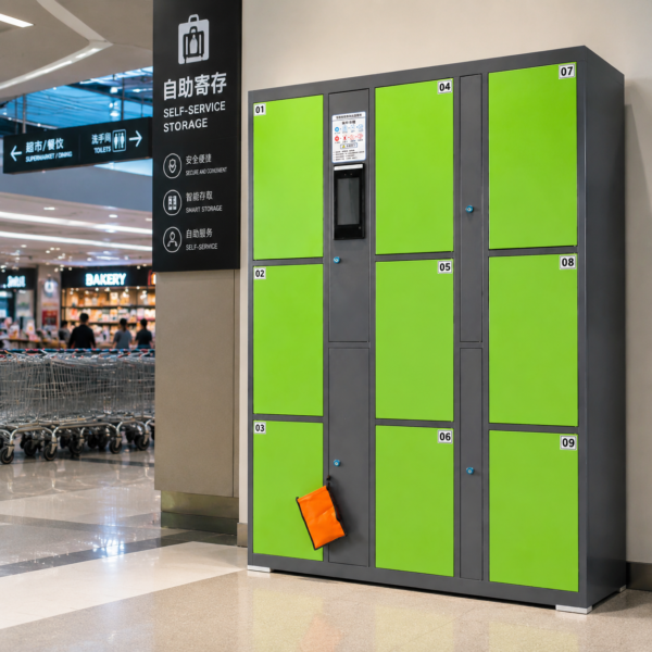 10-compartment Smart Locker,Self-Service Storage Unit, steel electronic-lock storage units, suitable for supermarkets, gyms, and shopping malls.