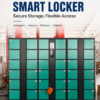 24-compartment smart electronic locker supporting 4G and Wi-Fi for remote control; customizable dimensions and colors.