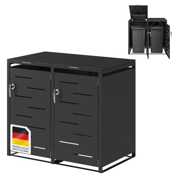 Outdoor Metal Garbage Bin Storage Cabinet