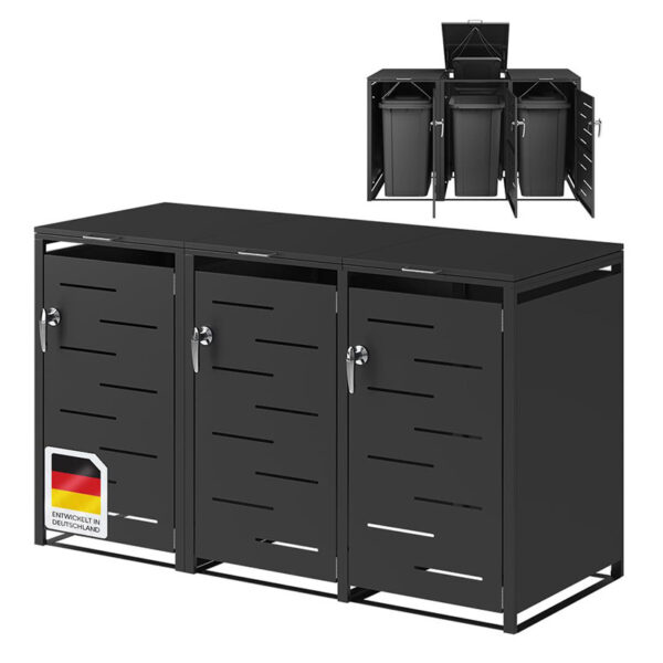 Outdoor Metal Garbage Bin Storage Cabinet