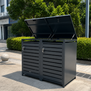 Outdoor Metal Garbage Bin Storage Cabinet
